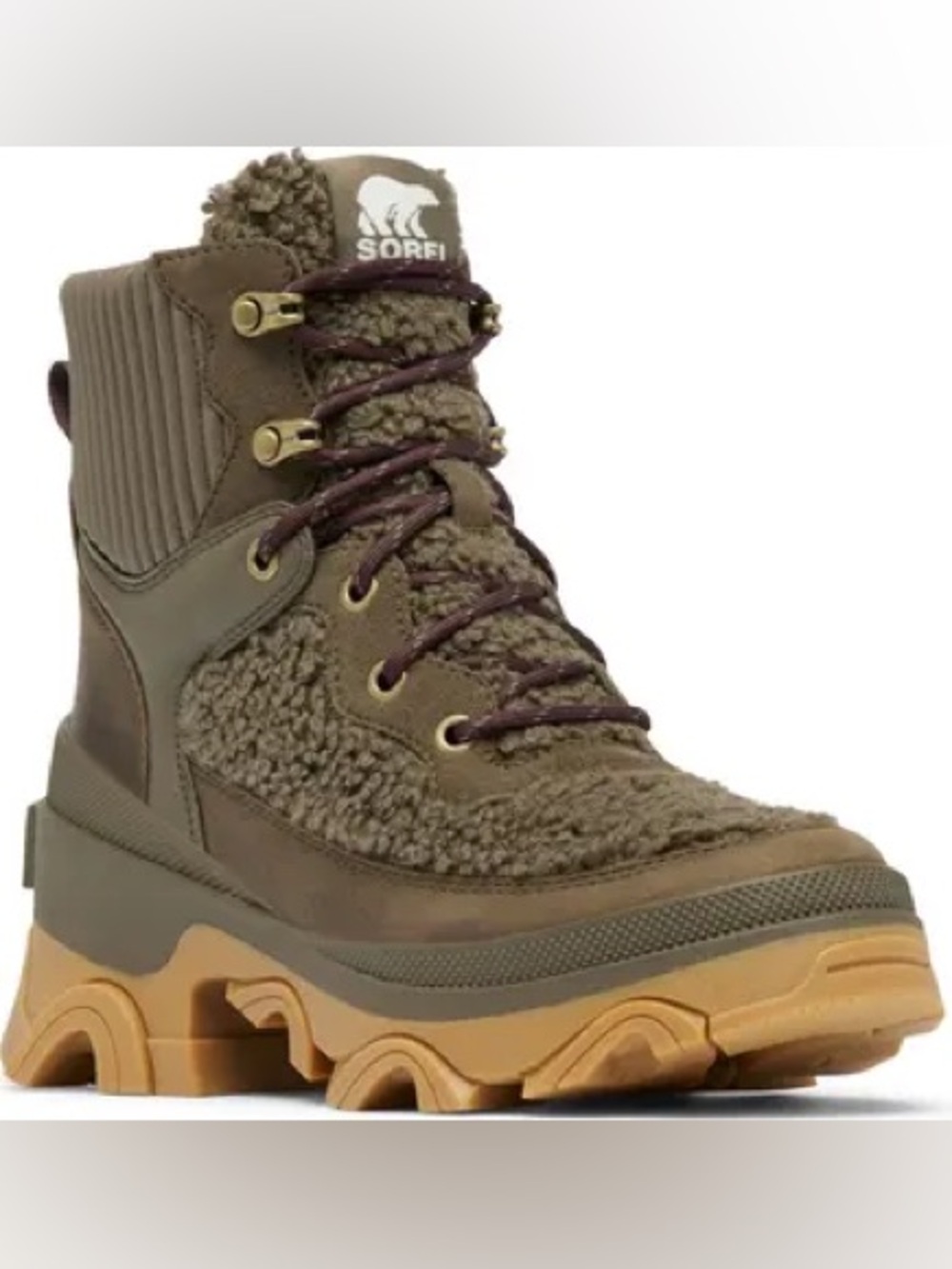 Sorel Olive Green & Tan Women's Winter Rain Boots